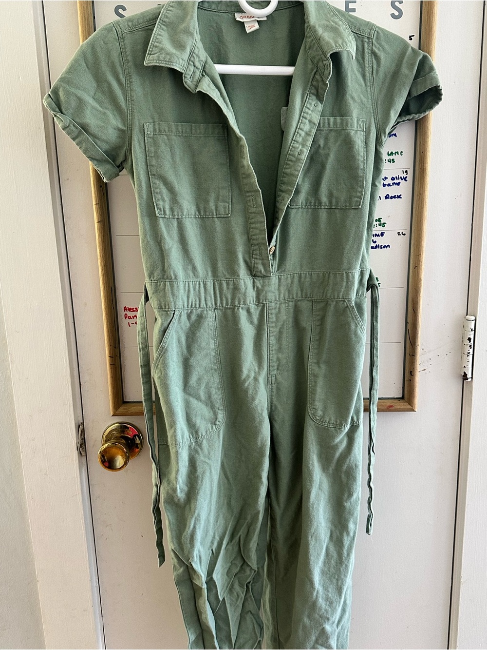 Cat & Jack Olive Green Kids One-Piece Utility Jumpsuit